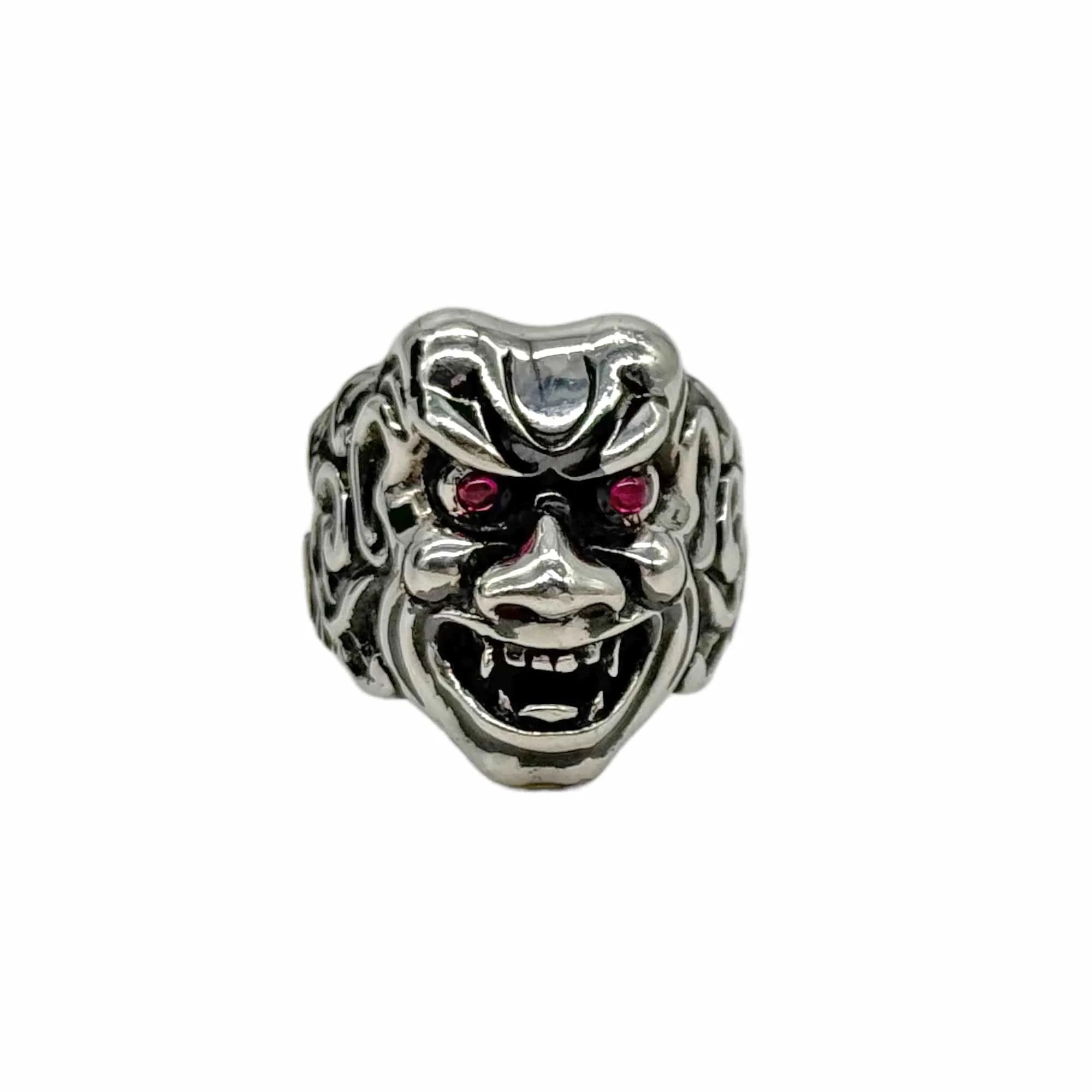 STEPHEN WEBSTER Sterling Silver Japanese Warrior Mask Ring