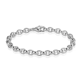 STERLING SILVER 7-INCH 6MM ROLO LINK BRACELET