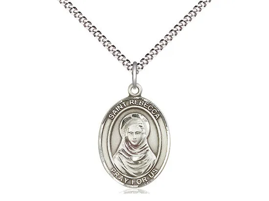 Sterling Silver St. Rebecca Medal 18 Chain