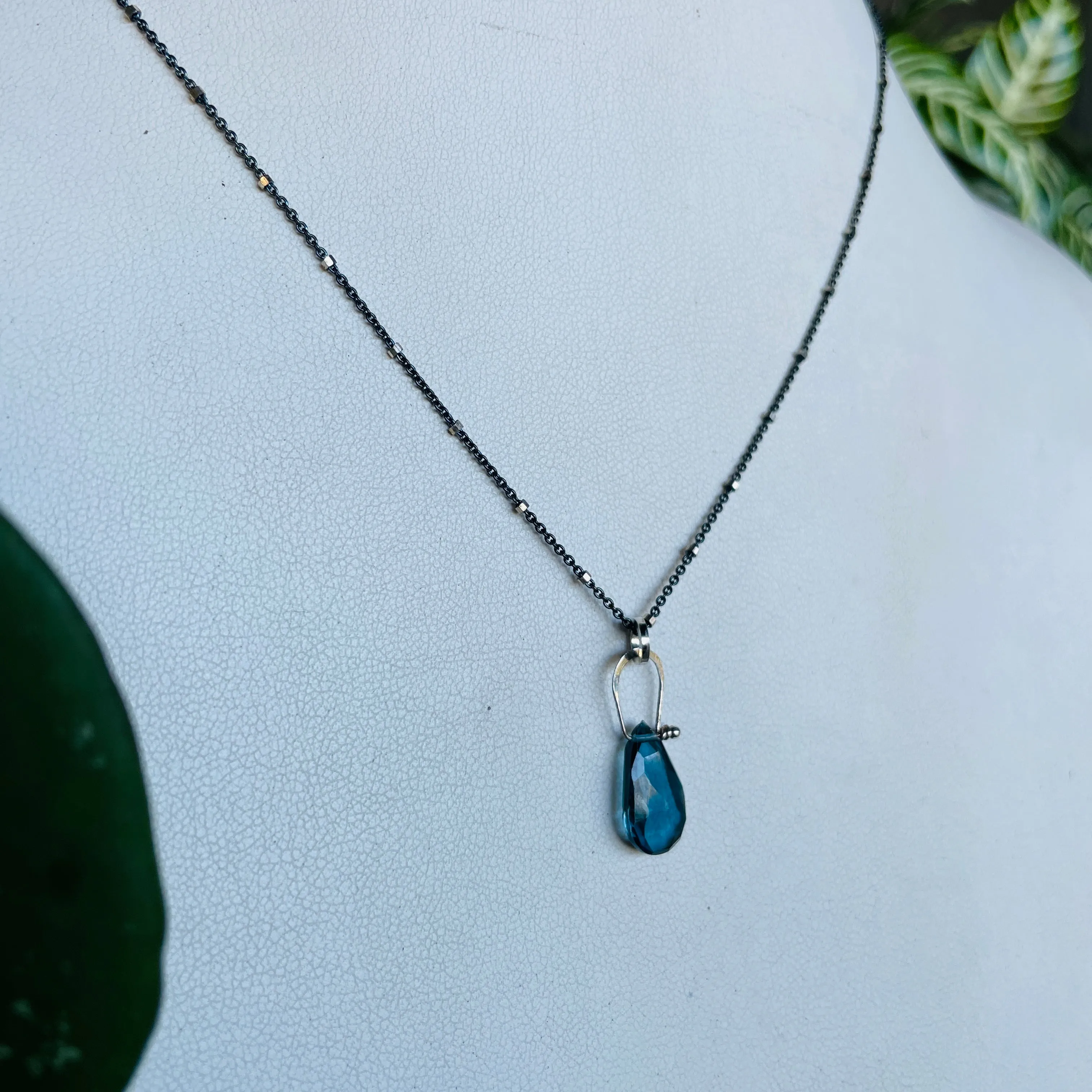 Stirrup London blue topaz necklace