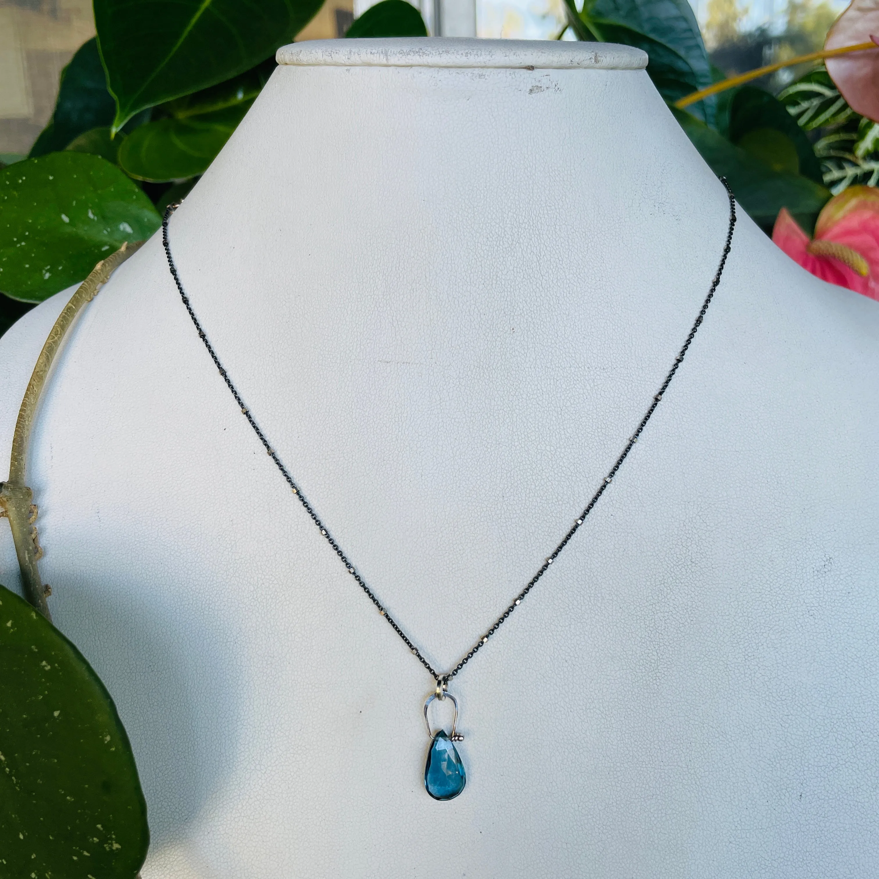 Stirrup London blue topaz necklace