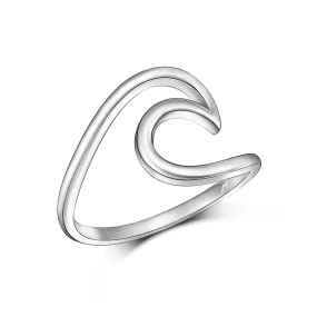 Surfer Ocean Wave Ring Sterling Silver