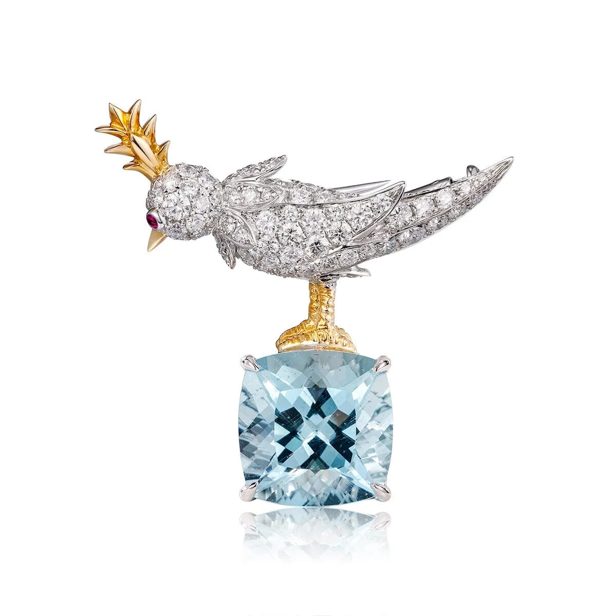 Sweetie Bird Sea Blue Lab Topaz Pendant Necklace