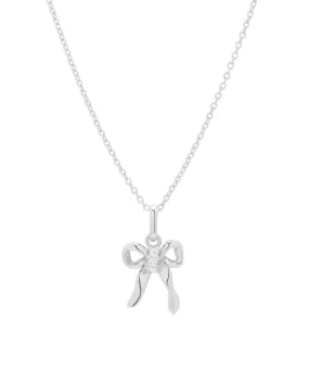 Take A Bow Pendant Necklace - Sterling Silver