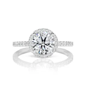 TERRA 2 CARAT ROUND CUT D COLOR VVS2 CLARITY DIAMOND ENGAGEMENT RING 18K WHITE GOLD GIA CERTIFIED 2 CT D VVS2 BY MIKE NEKTA