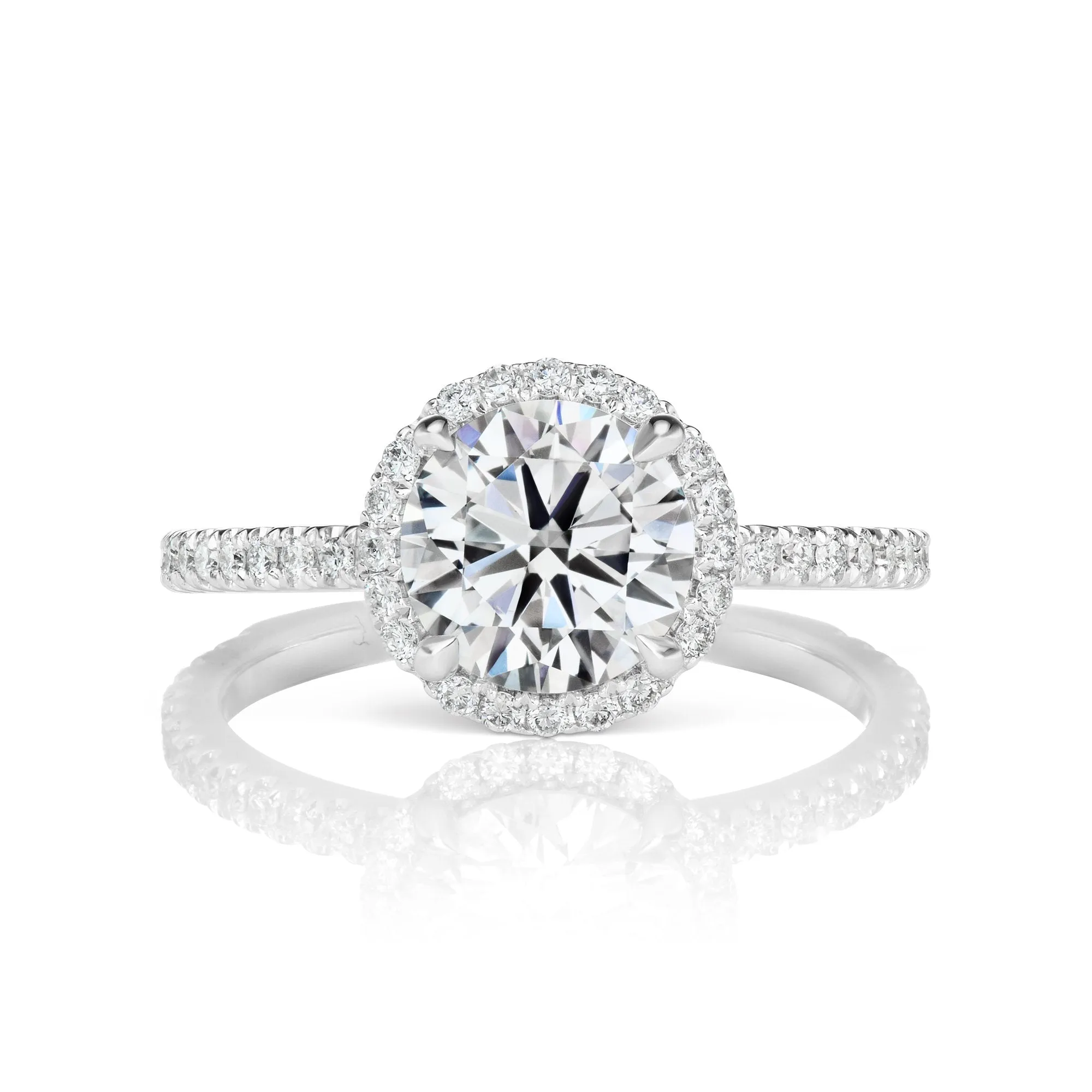 TERRA 2 CARAT ROUND CUT D COLOR VVS2 CLARITY DIAMOND ENGAGEMENT RING 18K WHITE GOLD GIA CERTIFIED 2 CT D VVS2 BY MIKE NEKTA