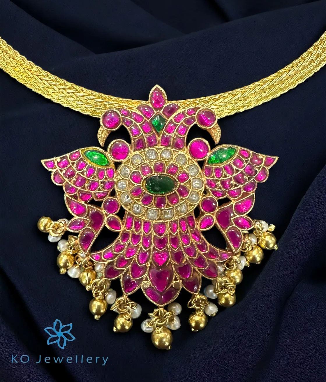 Exquisite Bhadra Silver Gandaberunda Necklace with Intricate Design