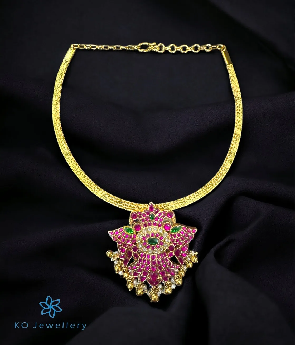 Exquisite Bhadra Silver Gandaberunda Necklace with Intricate Design