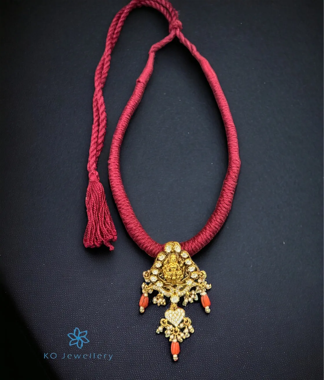 The Seethal Lakshmi Silver Thread Necklace