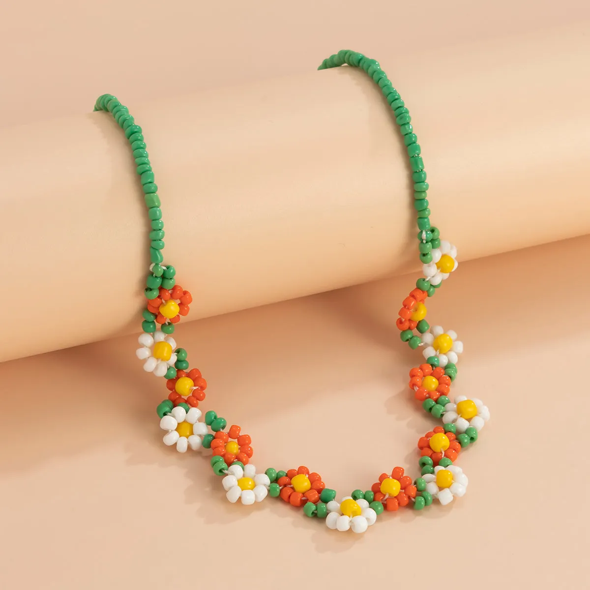 Trendy Flower Passion Beads Choker-Halskette