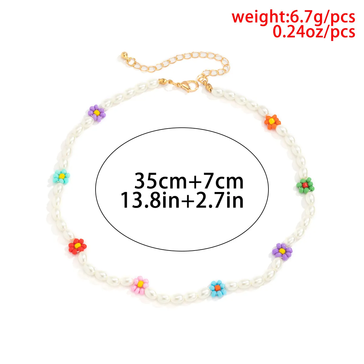 Trendy Flower Passion Beads Choker-Halskette