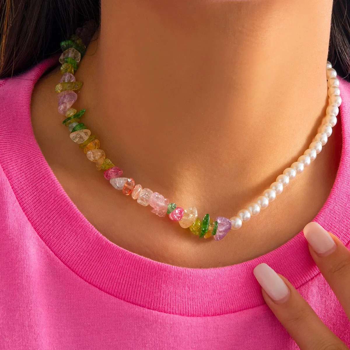 Trendy Flower Passion Beads Choker-Halskette