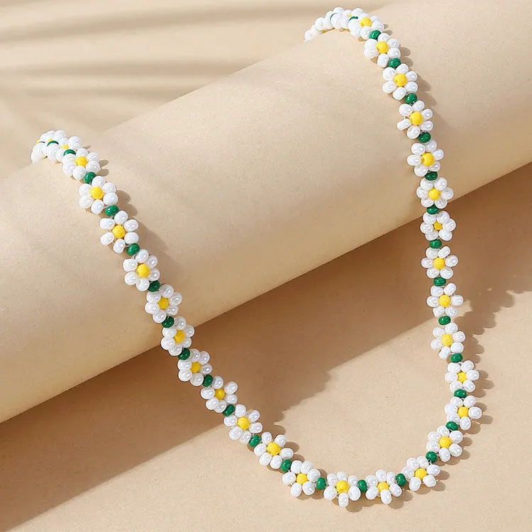 Trendy Flower Passion Beads Choker-Halskette