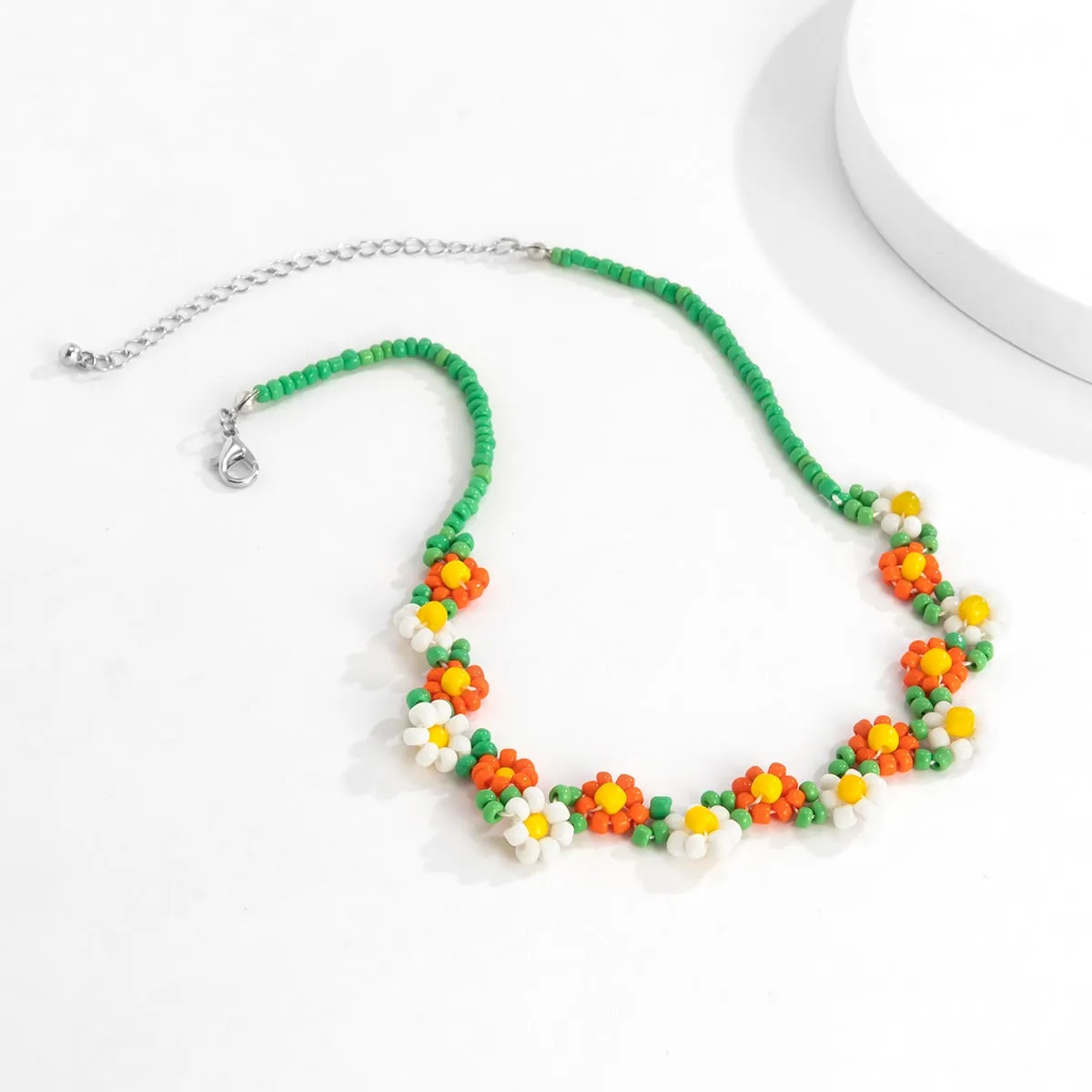 Trendy Flower Passion Beads Choker-Halskette