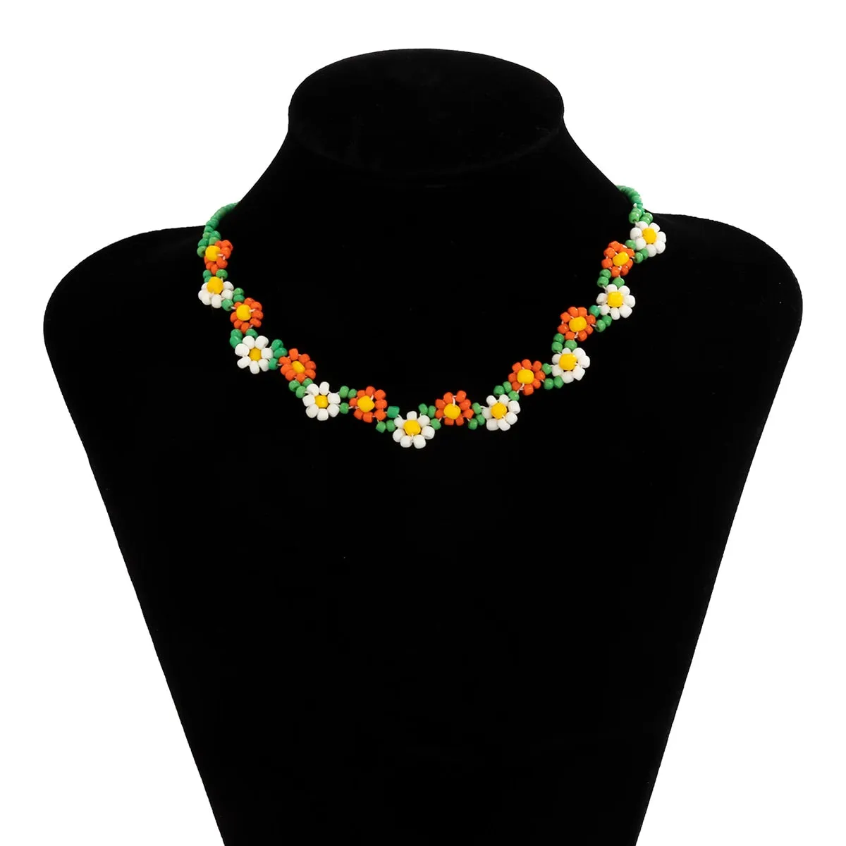 Trendy Flower Passion Beads Choker-Halskette