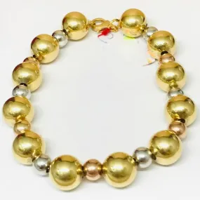 Tricolor Ball Bracelet 18K Gold