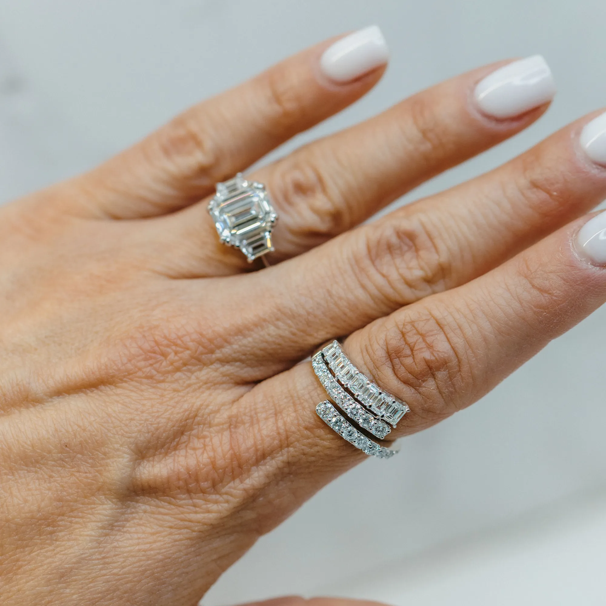 Triple Row Diamond Wrap Ring