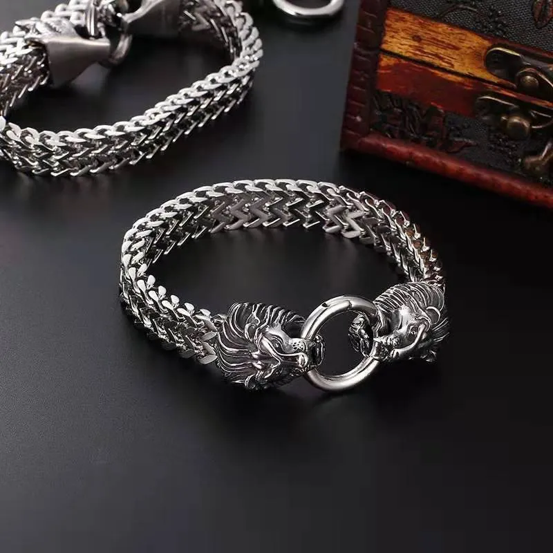 Two Lion Heads Bracelet