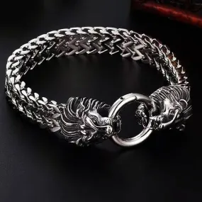 Two Lion Heads Bracelet