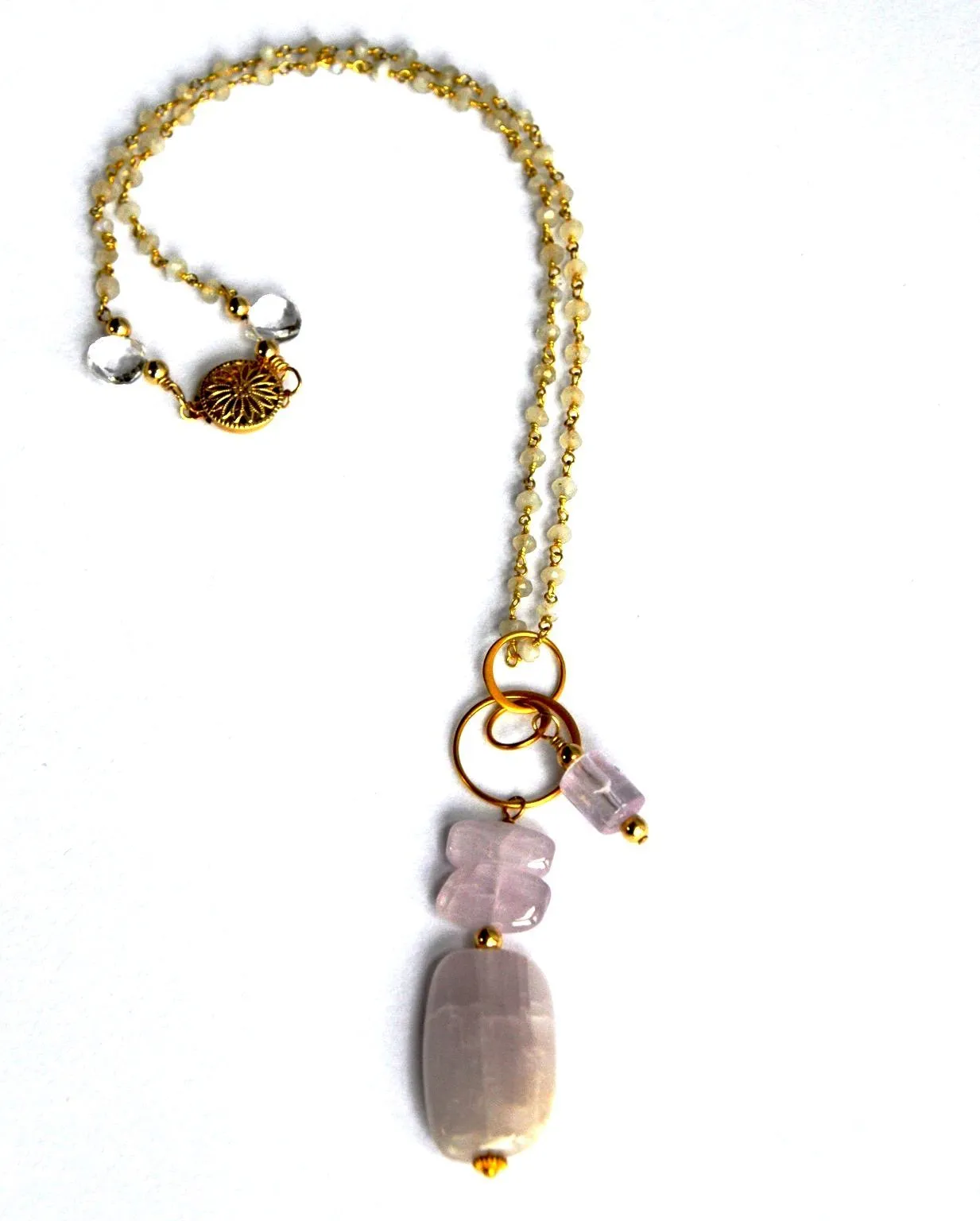 Under a Pink Moon Kunzite necklace