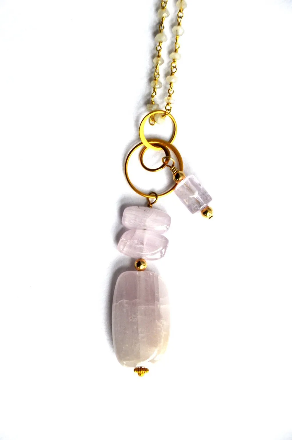 Under a Pink Moon Kunzite necklace