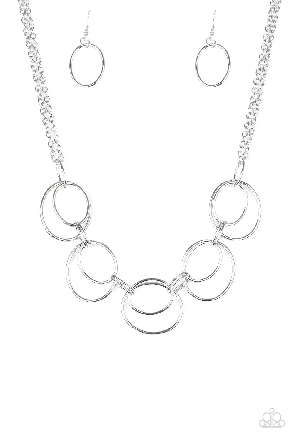 Urban Orbit Silver Necklace Set