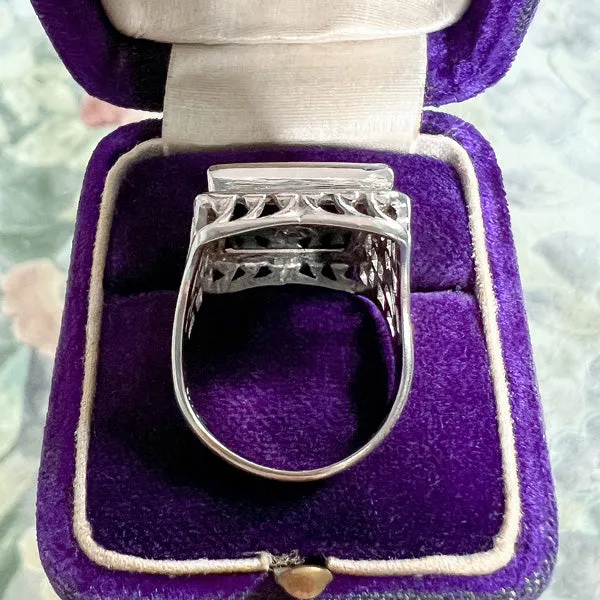 Vintage Diamond & Onyx Filigree Ring