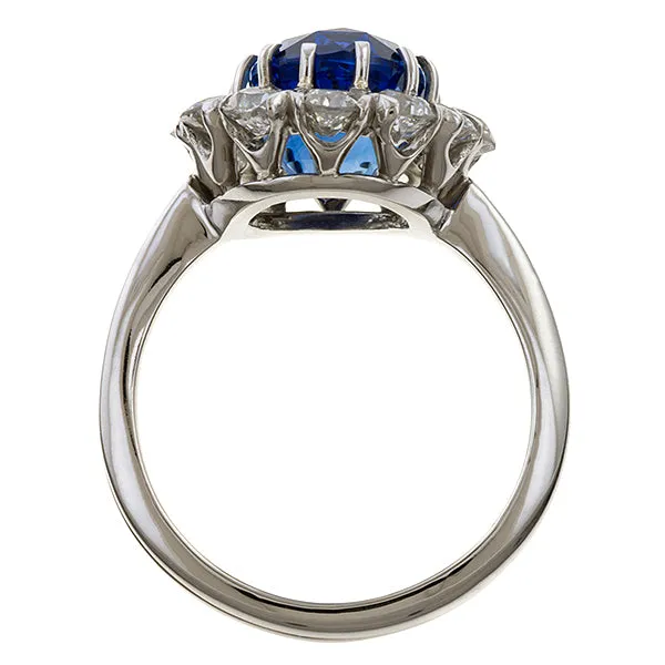 Vintage Sapphire & Diamond Flowerhead Ring, 5.04ct.