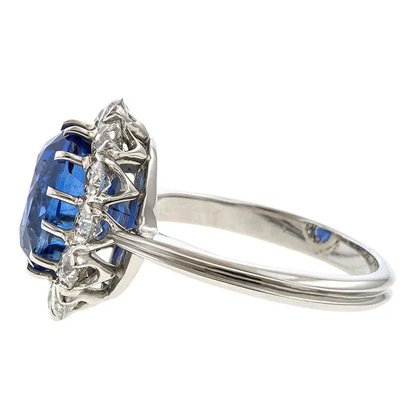 Vintage Sapphire & Diamond Flowerhead Ring, 5.04ct.