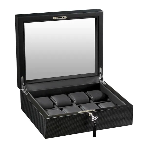 Volta 8 Carbon Fiber Watch Box With Glass Top