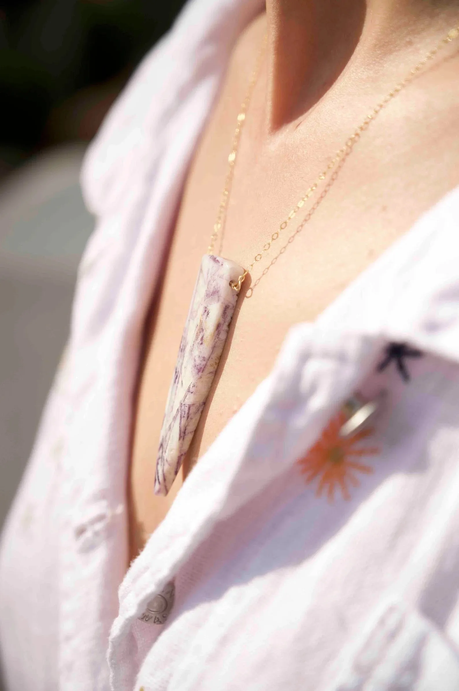 Warrior Fluorite Dagger Necklace