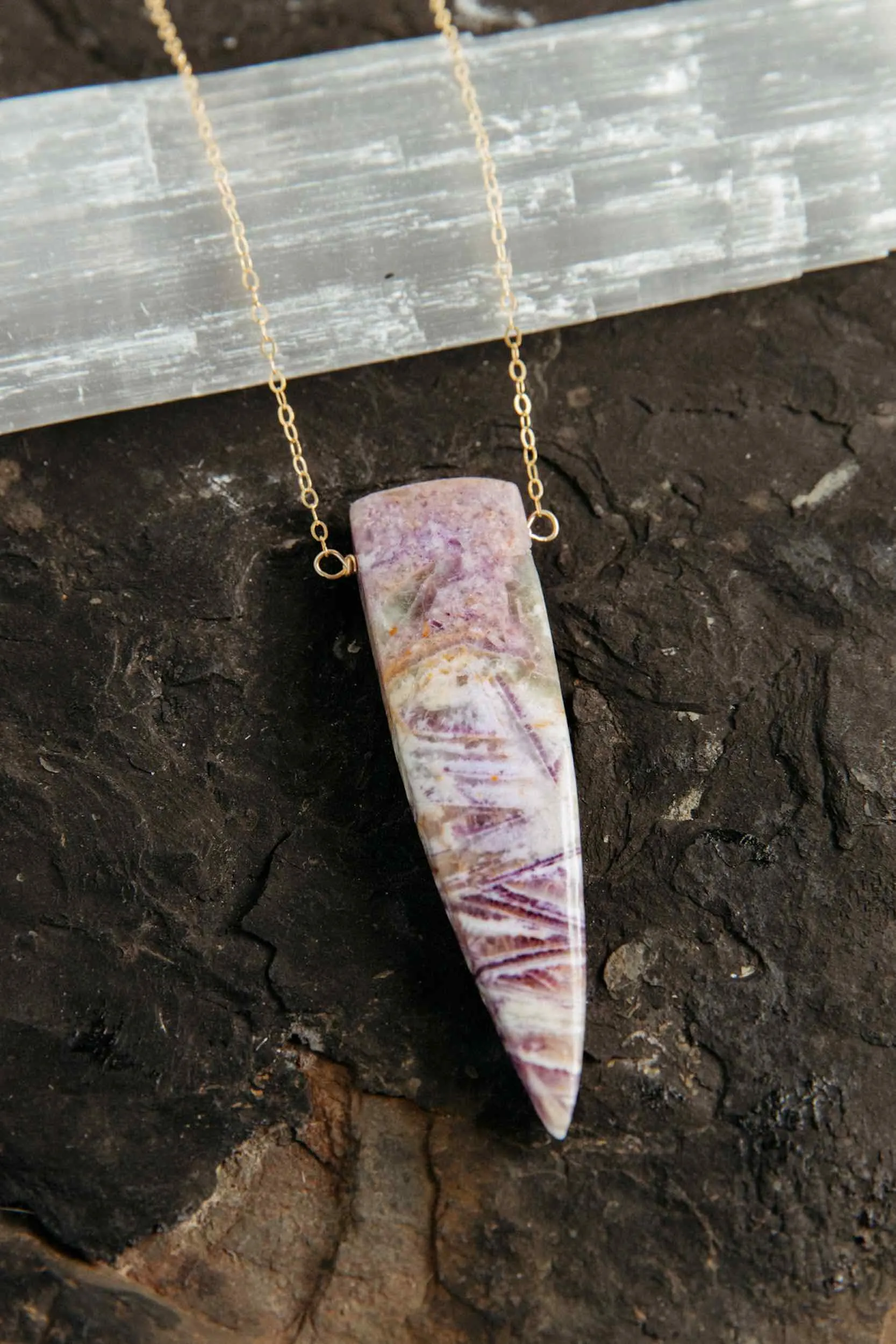 Warrior Fluorite Dagger Necklace