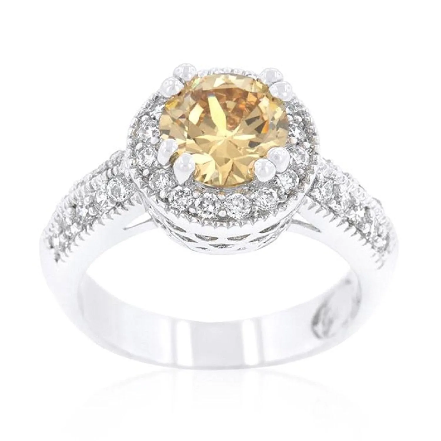 WildKlass Champagne Halo Engagement Ring