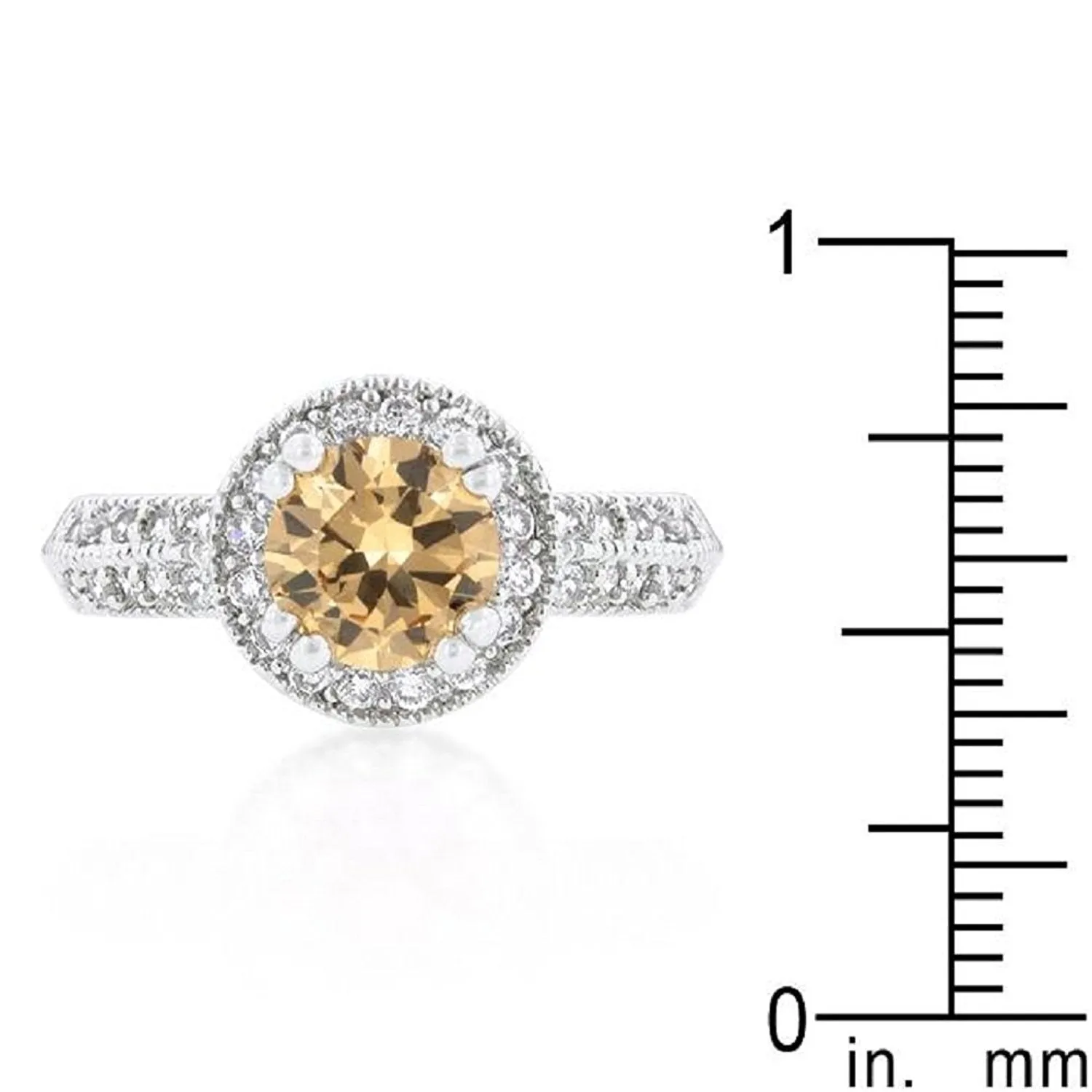 WildKlass Champagne Halo Engagement Ring