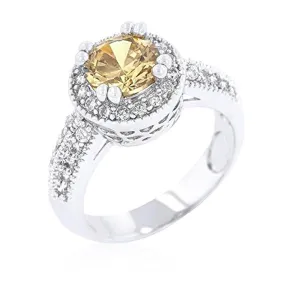 WildKlass Champagne Halo Engagement Ring