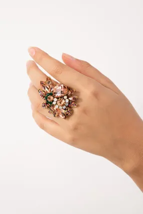 Willa Floral Rhinestone Ring