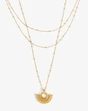 Zenyu Fan Chain Necklace Set | 18ct Gold Plated Vermeil