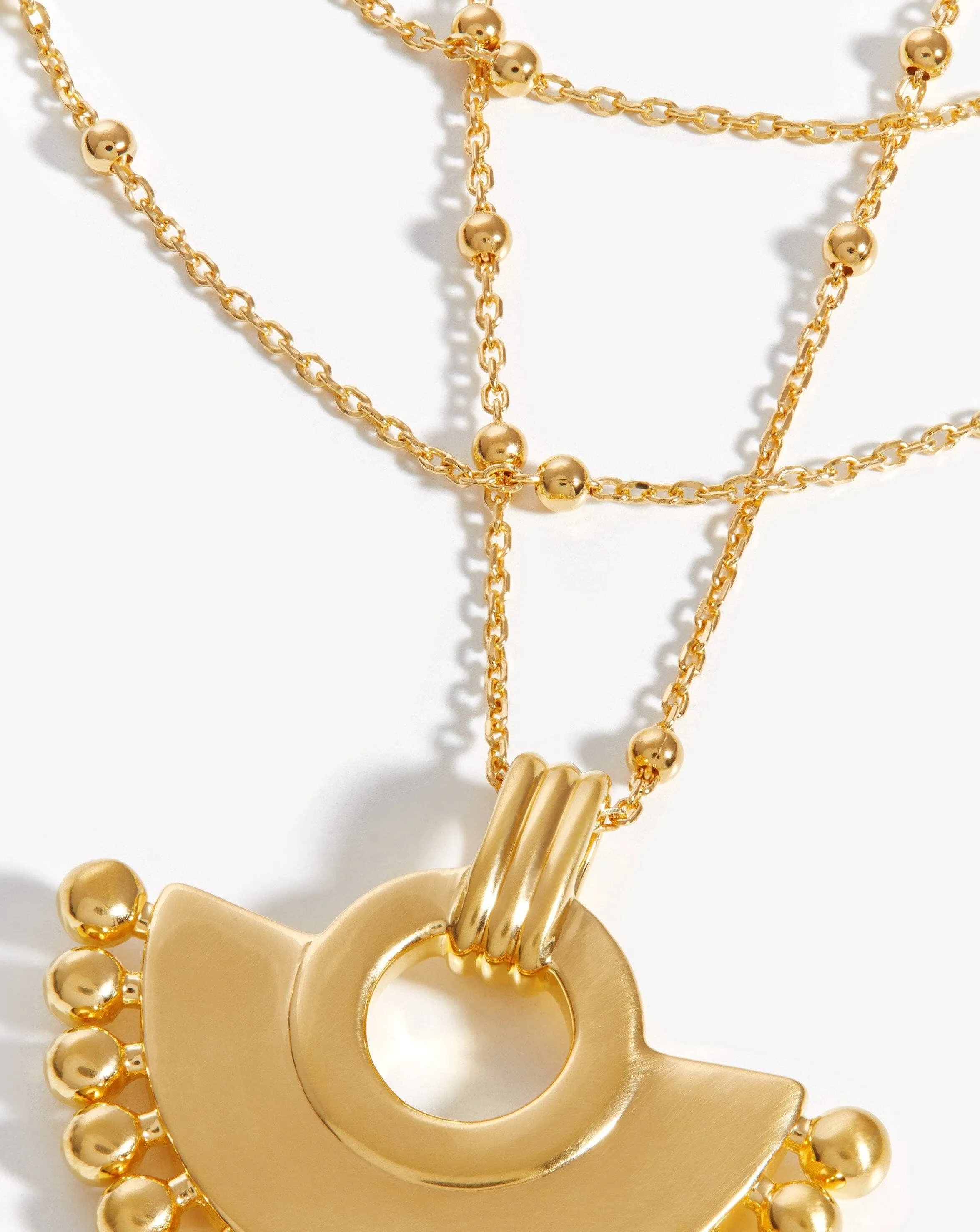 Zenyu Fan Chain Necklace Set | 18ct Gold Plated Vermeil