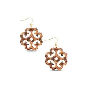 Zenzi Circular Swirl Earrings Leopard