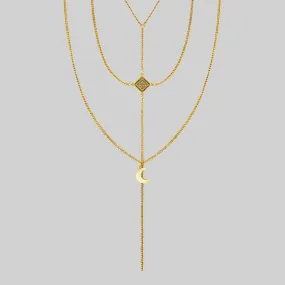 ZODIAC. Layered Moon Chain Choker - Gold